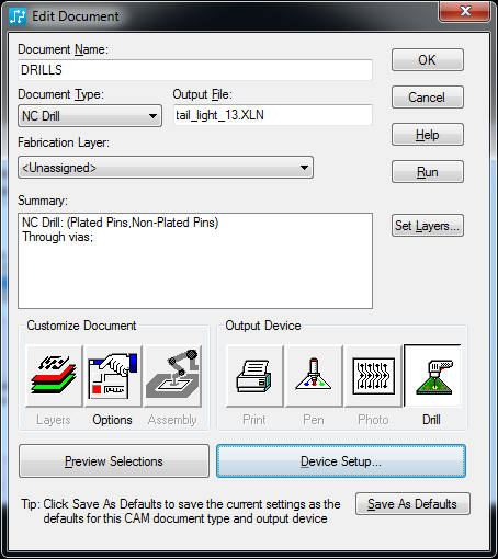 Drills 'Edit' Settings