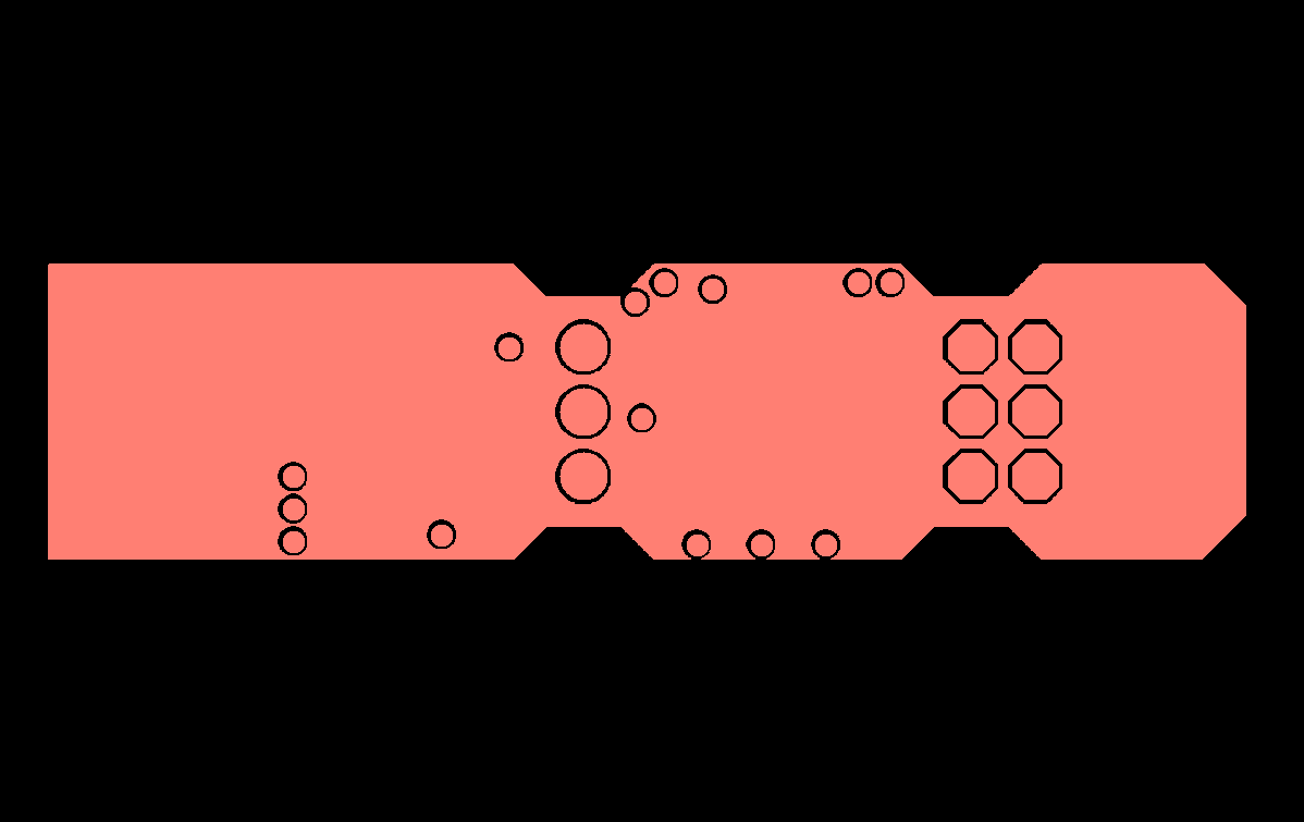 Positive polarity gerber, so the pink area represents copper.