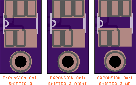 8 Mil Expansion with maximum  3 mil fab tolerances