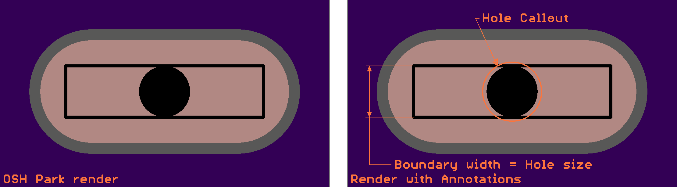 Partially supported Plated Slot callout using a Slot Boundary and only one Drill hole