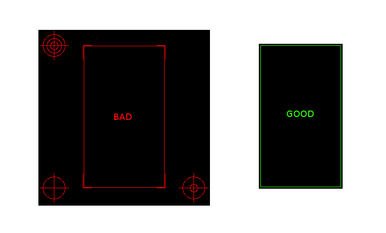 Leaving alignment points on board outline will increase detected board area and cost.