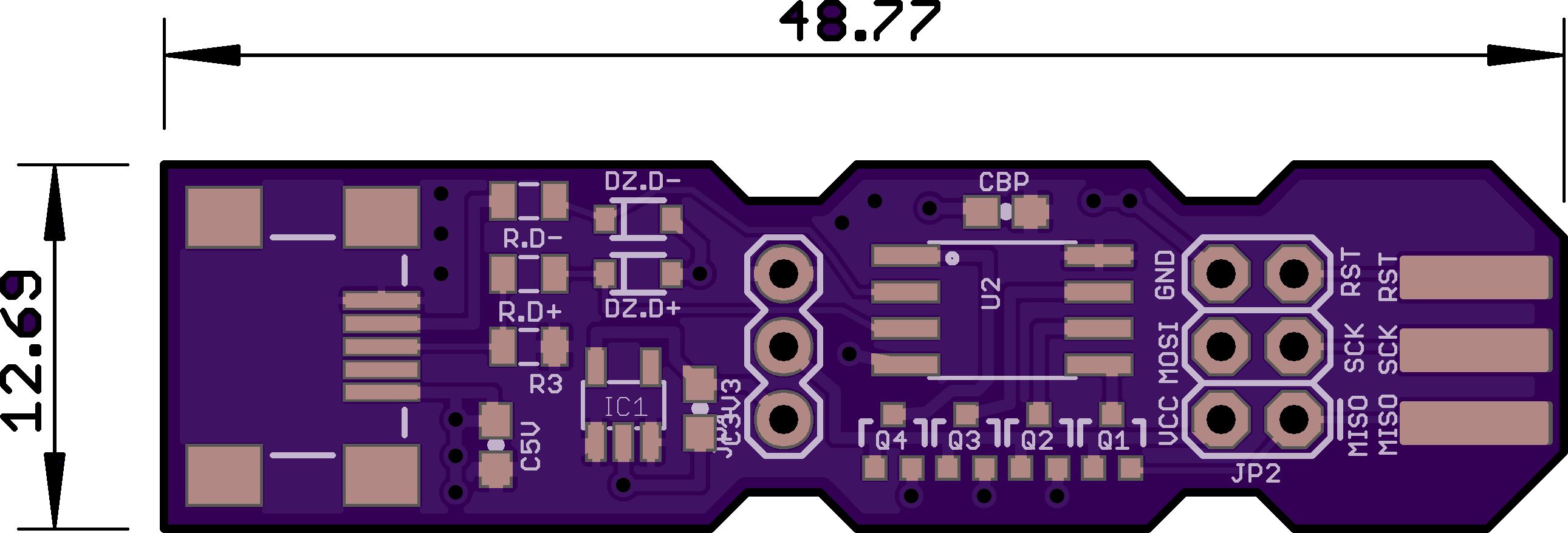 Top preview containing board measurements