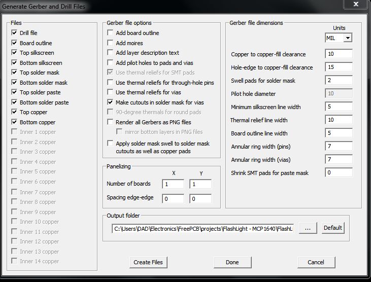 Options for Generating Gerbers and Drill Files